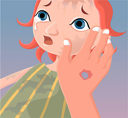 EPS 손 여자 기독교 종교 어린이 일러스트 사람 소녀 상반신 예수 상처 눈물 여자만 소녀만 국내일러스트 감정 신체부위 신_종교 어린이만 파일형식 벡터