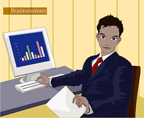 EPS 직업 남자 일러스트 비즈니스 실내 한명 사람 20대 성인 컴퓨터 사무실 업무 직장인 비즈니스맨 남자만 남자한명만 성인남자만 청년만 청년남자만 청년남자한명만 성인한명만 성인남자한명만 성인만 국내일러스트 1 청년 내부 전자제품 작업 파일형식 벡터