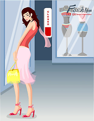 EPS 모델 여자 패션 포즈 일러스트 거리 한명 사람 20대 성인 쇼핑 상점 옷가게 여자만 여자한명만 성인여자만 청년만 청년여자만 성인한명만 청년여자한명만 성인여자한명만 성인만 국내일러스트 1 옷 청년 파일형식 벡터