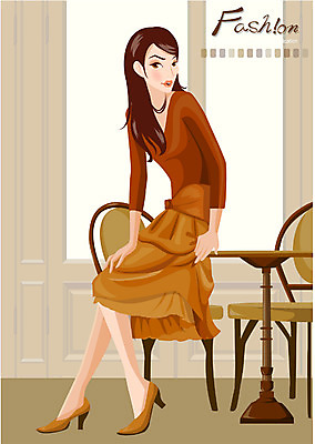 EPS 모델 직업 계절 여자 패션 포즈 일러스트 실내 한명 사람 20대 성인 가을 여자만 여자한명만 성인여자만 청년만 청년여자만 성인한명만 청년여자한명만 성인여자한명만 성인만 국내일러스트 1 청년 내부 파일형식 벡터