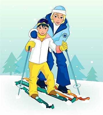 EPS 계절 여자 남자 어린이 겨울 일러스트 스키 겨울스포츠 스키장 사람 소년 야외 두명 레포츠 눈 스키복 썰매장 어린이만 국내일러스트 자연요소 옷 스포츠 레저 날씨 파일형식 벡터