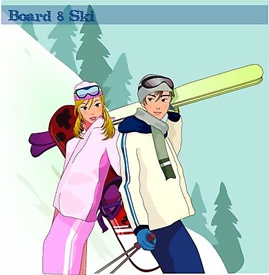 EPS 커플 계절 여자 남자 겨울 일러스트 스키 겨울스포츠 스키장 사람 야외 두명 레포츠 눈 깃발 스노우보드 보드 스키복 썰매장 국내일러스트 자연요소 옷 스포츠 관계 레저 날씨 보드_스포츠 파일형식 벡터