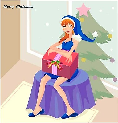 EPS 나무 계절 여자 기념일 크리스마스 겨울 일러스트 실내 선물 한명 사람 20대 성인 선물상자 크리스마스트리 산타클로스 눈 여자만 여자한명만 성인여자만 청년만 청년여자만 성인한명만 청년여자한명만 성인여자한명만 성인만 국내일러스트 자연요소 식물 1 날씨 이벤트 청년 내부 상자 파일형식 벡터