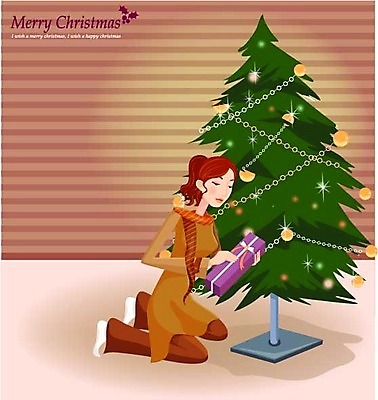 EPS 나무 계절 여자 기념일 크리스마스 겨울 일러스트 실내 선물 한명 사람 20대 성인 선물상자 크리스마스트리 여자만 여자한명만 성인여자만 청년만 청년여자만 성인한명만 청년여자한명만 성인여자한명만 성인만 국내일러스트 식물 1 이벤트 청년 내부 상자 파일형식 벡터