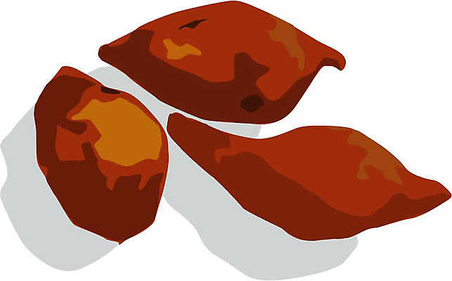 EPS 클립아트 식물 열매 음식 채소 일러스트 디저트 사람없음 겨울음식 고구마 겨울간식 군고구마 찐고구마 제철음식 국내일러스트 겨울 뿌리채소 구이 찜 파일형식 벡터