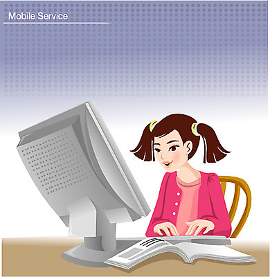 EPS 여자 어린이교육 교육 어린이 일러스트 가족 실내 한명 사람 소녀 20대 성인 책 쇼핑 컴퓨터 게임 성인물 여자만 여자한명만 국내일러스트 1 관계 놀이 청년 내부 전자제품 파일형식 벡터