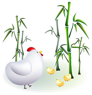 EPS 동물 척추동물 캐릭터 전통 여러마리 일러스트 새해 병아리 사람없음 십이지신 운세 닭띠 닭 유 대나무 연하장 새캐릭터 닭캐릭터 연말연시 사군자 일러캐릭터 나무 동물캐릭터 다수 조류 카드_감사 동양화 파일형식 벡터