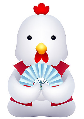 EPS 동물 척추동물 캐릭터 한마리 전통 일본문화 일러스트 새해 사람없음 십이지신 운세 닭띠 닭 부채 유 연하장 새캐릭터 닭캐릭터 일본전통 연말연시 일러캐릭터 1 동양문화 외국문화 동물캐릭터 조류 카드_감사 일본 파일형식 벡터