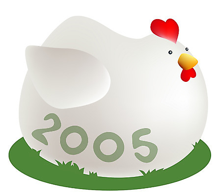 EPS 동물 척추동물 전통 일러스트 조류 새해 사람없음 십이지신 운세 닭띠 닭 연하장 연말연시 2005년 국내일러스트 카드_감사 연도 파일형식 벡터