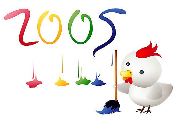 EPS 동물 척추동물 한마리 전통 일러스트 조류 새해 사람없음 십이지신 닭 연하장 연말연시 2005년 국내일러스트 1 카드_감사 연도 파일형식 벡터