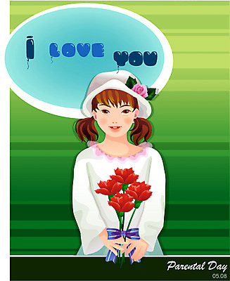 EPS 모자 여자 꽃 어린이 일러스트 한명 사람 소녀 다이어리 어버이날 카네이션 감사 여자만 여자한명만 어린이만 소녀만 소녀한명만 국내일러스트 식물 1 잡화 기념일 감정 사무용품 파일형식 벡터