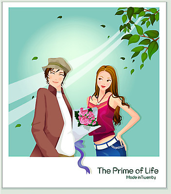 EPS 커플 여자 남자 꽃 꽃다발 일러스트 사랑 사람 이벤트 20대 청년 성인 두명 장미 다이어리 축하 성년식 성년의날 연중행사 총각 청년만 성인만 국내일러스트 식물 기념일 감정 컨셉 관계 사무용품 파일형식 벡터