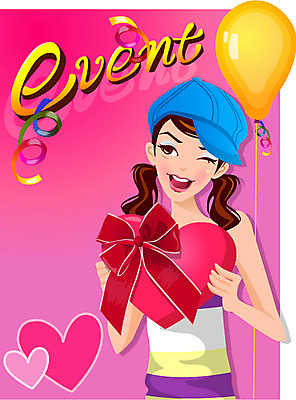 EPS 여자 기념일 일러스트 선물 한명 사람 이벤트 20대 성인 파티 하트 풍선 여자만 여자한명만 성인여자만 청년만 청년여자만 성인한명만 청년여자한명만 성인여자한명만 성인만 국내일러스트 모양 1 청년 파일형식 벡터