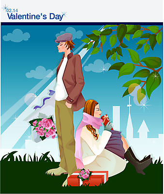 EPS 주간 커플 여자 기념일 남자 꽃 꽃다발 일러스트 발렌타인데이 선물 사랑 사람 이벤트 청년 야외 두명 장미 다이어리 로맨틱 축하 연중행사 총각 청년만 성인만 국내일러스트 자연요소 식물 감정 컨셉 관계 데이이벤트 성인 사무용품 파일형식 벡터