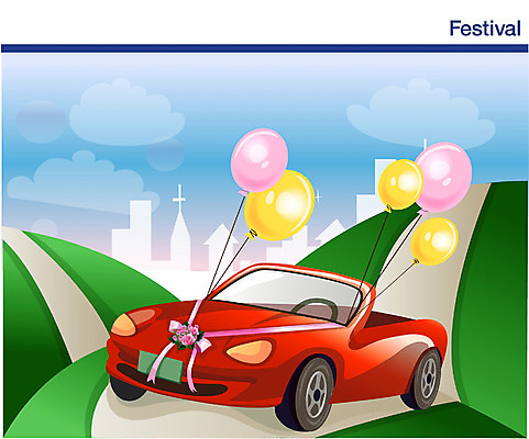 EPS 기념일 꽃 육상교통 여행 결혼 프로포즈 일러스트 승용차 자동차 결혼식 휴가 이벤트 사람없음 야외 장미 다이어리 축하 스포츠카 풍선 웨딩카 빨간차 국내일러스트 식물 교통수단 컨셉 사무용품 파일형식 벡터