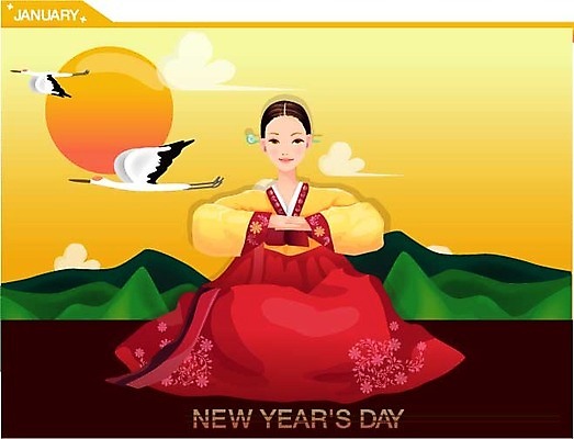 EPS 여자 명절 겨울 일러스트 하늘 새해 사랑 한명 사람 이벤트 20대 성인 설날 일출 다이어리 학 축하 절 전통의상 한복 감사 세배 연중행사 여자만 여자한명만 성인여자만 청년만 청년여자만 성인한명만 청년여자한명만 성인여자한명만 성인만 국내일러스트 1 한국전통 전통 계절 기념일 감정 컨셉 조류 청년 노을 사무용품 인사 절_인사 파일형식 벡터