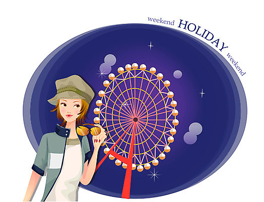 EPS 여자 야경 일러스트 한명 사람 이벤트 20대 성인 공휴일 선글라스 다이어리 테마파크 놀이공원 주말 대관람차 상업시설 여자만 여자한명만 성인여자만 청년만 청년여자만 성인한명만 청년여자한명만 성인여자한명만 성인만 국내일러스트 1 기념일 안경 놀이 청년 사무용품 공간 놀이기구 야간 시설 상업 파일형식 벡터 풍경_경치