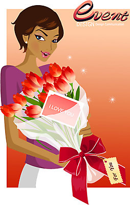 EPS 여자 기념일 감정 꽃다발 프로포즈 일러스트 선물 사랑 한명 사람 이벤트 20대 성인 파티 여자만 여자한명만 성인여자만 청년만 청년여자만 성인한명만 청년여자한명만 성인여자한명만 성인만 국내일러스트 1 꽃 청년 파일형식 벡터