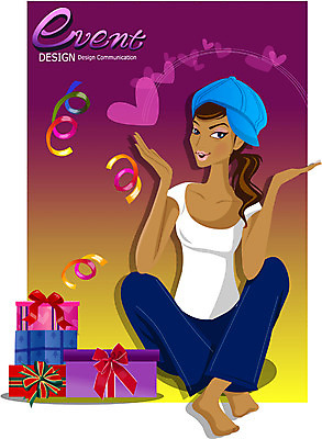 EPS 여자 기념일 일러스트 선물 한명 사람 이벤트 20대 성인 파티 하트 여자만 여자한명만 성인여자만 청년만 청년여자만 성인한명만 청년여자한명만 성인여자한명만 성인만 국내일러스트 모양 1 청년 파일형식 벡터