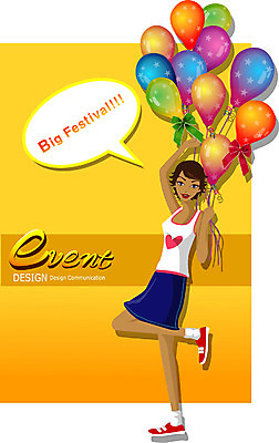 EPS 여자 일러스트 한명 사람 이벤트 20대 성인 파티 축제 풍선 여자만 여자한명만 성인여자만 청년만 청년여자만 성인한명만 청년여자한명만 성인여자한명만 성인만 국내일러스트 1 청년 파일형식 벡터