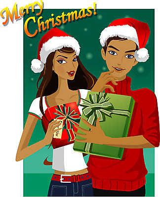 EPS 커플 계절 여자 기념일 남자 종교 크리스마스 겨울 일러스트 선물 사람 이벤트 두명 파티 다이어리 로맨틱 풍선 국내일러스트 컨셉 관계 사무용품 파일형식 벡터