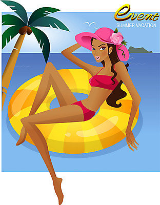 EPS 주간 모자 계절 여자 수영복 바다 섬 여행 일러스트 휴가 한명 사람 이벤트 20대 성인 해변 야외 여름 여름휴가 바캉스 야자수 대서 튜브 여자만 여자한명만 성인여자만 청년만 청년여자만 성인한명만 청년여자한명만 성인여자한명만 성인만 국내일러스트 자연요소 나무 1 잡화 옷 청년 절기 파일형식 벡터 여름_계절