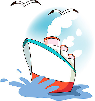 EPS 주간 산업 수상교통 일러스트 갈매기 하늘 항해 사람없음 야외 봄 운송업 화물선 기선 선박 국내일러스트 자연요소 계절 교통수단 배_교통 조류 파일형식 벡터