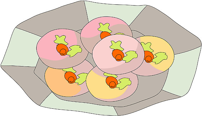 EPS 클립아트 한국문화 한국전통 한식 음식 일러스트 떡 사람없음 전통음식 부침개 화전 제철음식 국내일러스트 동양문화 전통 한국 전 제철 파일형식 벡터