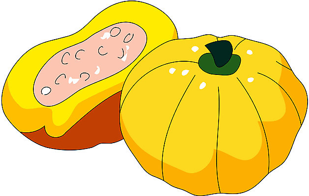 EPS 클립아트 한국문화 한국전통 한식 음식 채소 일러스트 식재료 호박 사람없음 전통음식 호박밥 국내일러스트 동양문화 전통 한국 파일형식 벡터