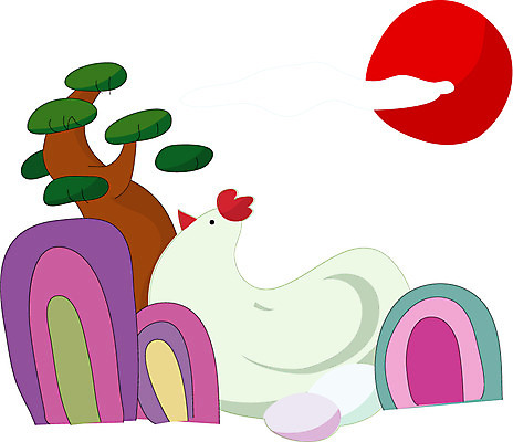 EPS 클립아트 동물 척추동물 한마리 일러스트 조류 새해 복주머니 사람없음 가축 십이지신 운세 닭띠 닭 닭벼슬 국내일러스트 1 전통소품 파일형식 벡터