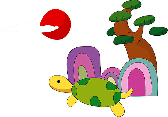 EPS 클립아트 동물 척추동물 한마리 외국문화 일본문화 일러스트 파충류 사람없음 거북이 십장생 국내일러스트 1 동양문화 문화 파일형식 벡터