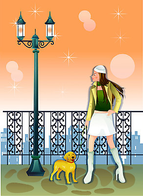 EPS 동물 계절 공공시설 여자 가로등 일러스트 자연 한명 사람 20대 성인 야외 반려동물 도시풍경 노을 일몰 봄 산책 도시 개 강아지 여자만 여자한명만 성인여자만 청년만 청년여자만 성인한명만 청년여자한명만 성인여자한명만 성인만 국내일러스트 자연요소 1 포유류 휴식 풍경 청년 시설 생태계 파일형식 벡터