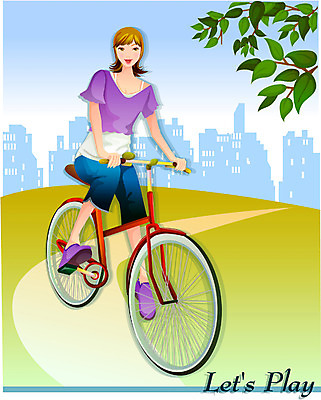 EPS 웰빙 여자 스포츠 다이어트 일러스트 건강 한명 사람 20대 성인 야외 운동 자전거 도시 언덕 여자만 여자한명만 성인여자만 청년만 청년여자만 성인한명만 청년여자한명만 성인여자한명만 성인만 국내일러스트 1 청년 바이크 파일형식 벡터