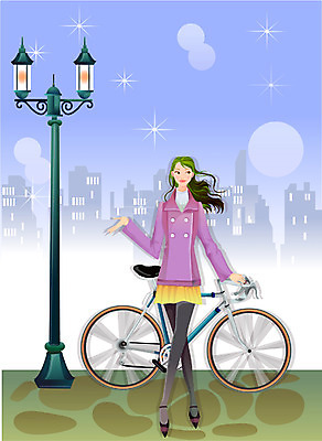 EPS 공공시설 여자 스포츠 가로등 일러스트 한명 사람 20대 성인 야외 자전거 산책 도시 여자만 여자한명만 성인여자만 청년만 청년여자만 성인한명만 청년여자한명만 성인여자한명만 성인만 국내일러스트 1 휴식 청년 바이크 시설 파일형식 벡터