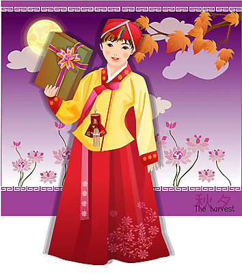 EPS 계절 여자 명절 초등학생 어린이 일러스트 자연 선물 한명 사람 소녀 이벤트 선물상자 추석 가을 전통의상 한복 추석선물 여자만 여자한명만 어린이만 소녀만 소녀한명만 국내일러스트 1 학생 한국전통 전통 기념일 상자 생태계 파일형식 벡터 명절선물