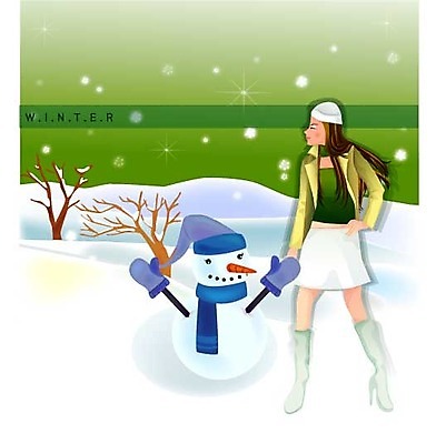 EPS 사계절 계절 여자 겨울 일러스트 자연 눈사람 한명 사람 풍경 20대 성인 야외 눈 여자만 여자한명만 성인여자만 청년만 청년여자만 성인한명만 청년여자한명만 성인여자한명만 성인만 국내일러스트 자연요소 1 날씨 청년 생태계 파일형식 벡터