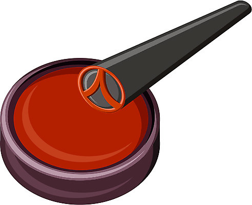 EPS 클립아트 일러스트 비즈니스 사람없음 도장 사무용품 오브젝트 인주 국내일러스트 문구용품 파일형식 벡터