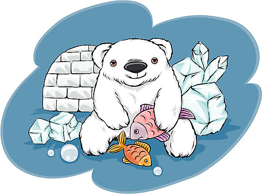 EPS 동물 척추동물 육지동물 계절 겨울 일러스트 곰 포유류 어류 사람없음 북극 북극곰 백곰 이글루 얼음집 국내일러스트 주택 수중동물 극지방 파일형식 벡터