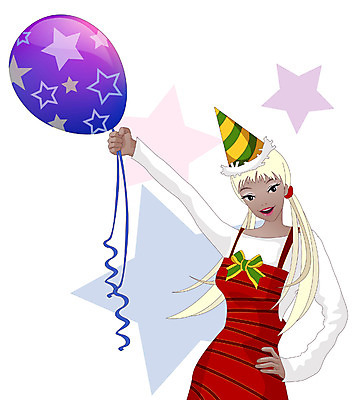 EPS 계절 여자 기념일 종교 크리스마스 겨울 일러스트 한명 사람 이벤트 20대 성인 파티 기쁨 고깔모자 풍선 여자만 여자한명만 성인여자만 청년만 청년여자만 성인한명만 청년여자한명만 성인여자한명만 성인만 국내일러스트 모자_잡화 1 감정 청년 파일형식 벡터