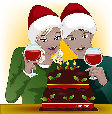 EPS 커플 계절 여자 기념일 남자 종교 크리스마스 겨울 일러스트 사람 이벤트 두명 케이크 와인 기쁨 로맨틱 국내일러스트 감정 컨셉 관계 디저트 주류 파일형식 벡터