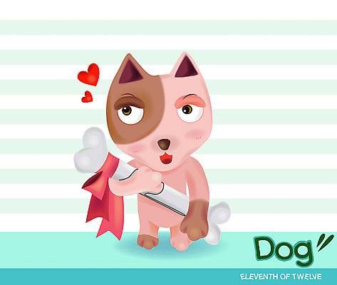 EPS 동물 척추동물 캐릭터 육지동물 리본 일러스트 홍보캐릭터 포유류 뼈 사람없음 반려동물 십이지신 개 개띠 강아지 개뼈다귀 일러캐릭터 애견간식 파일형식 벡터