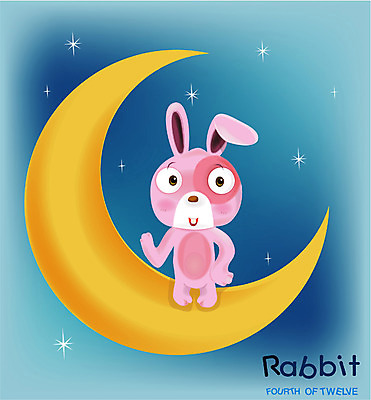 EPS 동물 척추동물 캐릭터 육지동물 동물캐릭터 일러스트 포유류 사람없음 우주 달 십이지신 운세 토끼띠 토끼 초승달 토끼캐릭터 일러캐릭터 자연요소 반려동물 파일형식 벡터
