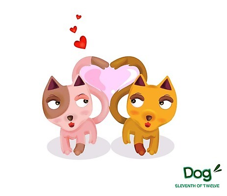 EPS 동물 척추동물 캐릭터 육지동물 커플 일러스트 홍보캐릭터 포유류 사랑 사람없음 반려동물 십이지신 하트 개 개띠 강아지 꼬리 일러캐릭터 모양 감정 관계 파일형식 벡터