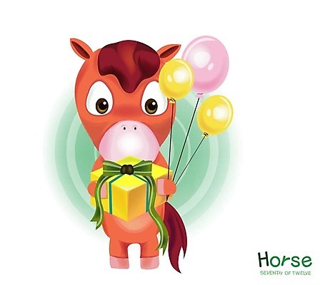 EPS 동물 척추동물 캐릭터 육지동물 리본 일러스트 포유류 선물 사람없음 선물상자 상자 십이지신 운세 말_동물 말띠 말캐릭터 풍선 망아지 일러캐릭터 새끼 동물캐릭터 파일형식 벡터