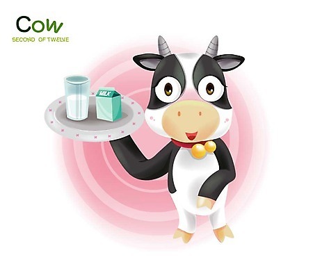 EPS 동물 척추동물 캐릭터 육지동물 일러스트 포유류 사람없음 우유 방울 십이지신 소띠 운세 소 젖소 일러캐릭터 유제품 장식 파일형식 벡터