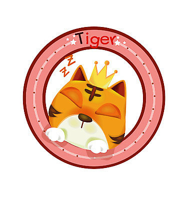 EPS 동물 척추동물 캐릭터 육지동물 일러스트 포유류 왕관 사람없음 십이지신 운세 잠 호랑이띠 호랑이 수면 호랑이캐릭터 일러캐릭터 동물캐릭터 물 파일형식 벡터