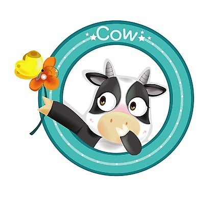 EPS 동물 척추동물 캐릭터 육지동물 꽃 나비 일러스트 포유류 사람없음 십이지신 소띠 운세 소 젖소 일러캐릭터 식물 곤충 파일형식 벡터