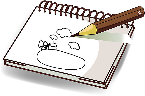 EPS 클립아트 일러스트 미술 사람없음 연필 미술도구 스케치 스케치북 그림 사생도 국내일러스트 문화예술 학용품 필기구 오브젝트 파일형식 벡터