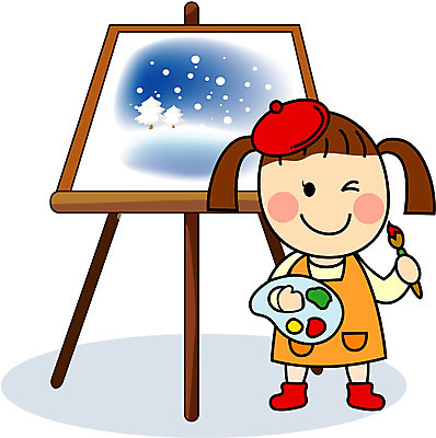 EPS 전신 클립아트 직업 여자 초등학생 어린이 일러스트 미술 한명 서기 사람 소녀 미술도구 붓 팔레트 이젤 화가 여자만 여자한명만 어린이만 소녀만 소녀한명만 국내일러스트 1 학생 모션 문화예술 오브젝트 파일형식 벡터