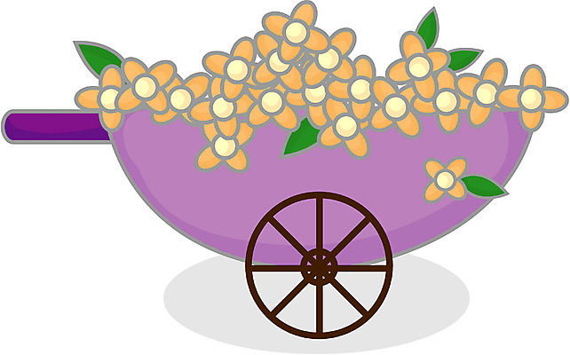 EPS 꽃 육상교통 일러스트 사람없음 수레 봄 운송업 운반 국내일러스트 식물 계절 산업 교통수단 카트 파일형식 벡터